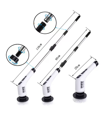 Electric Cleaning Brush – Cordless Rechargeable Scrubber with Brush Heads