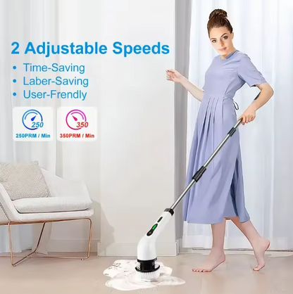 Electric Cleaning Brush – Cordless Rechargeable Scrubber with Brush Heads