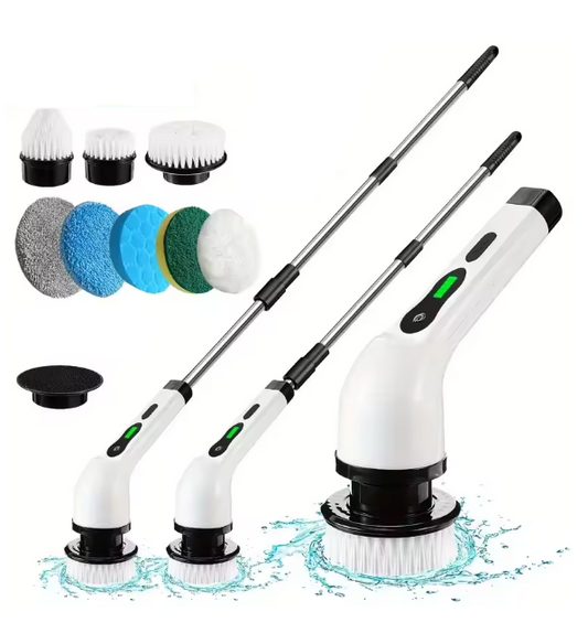 Electric Cleaning Brush – Cordless Rechargeable Scrubber with Brush Heads
