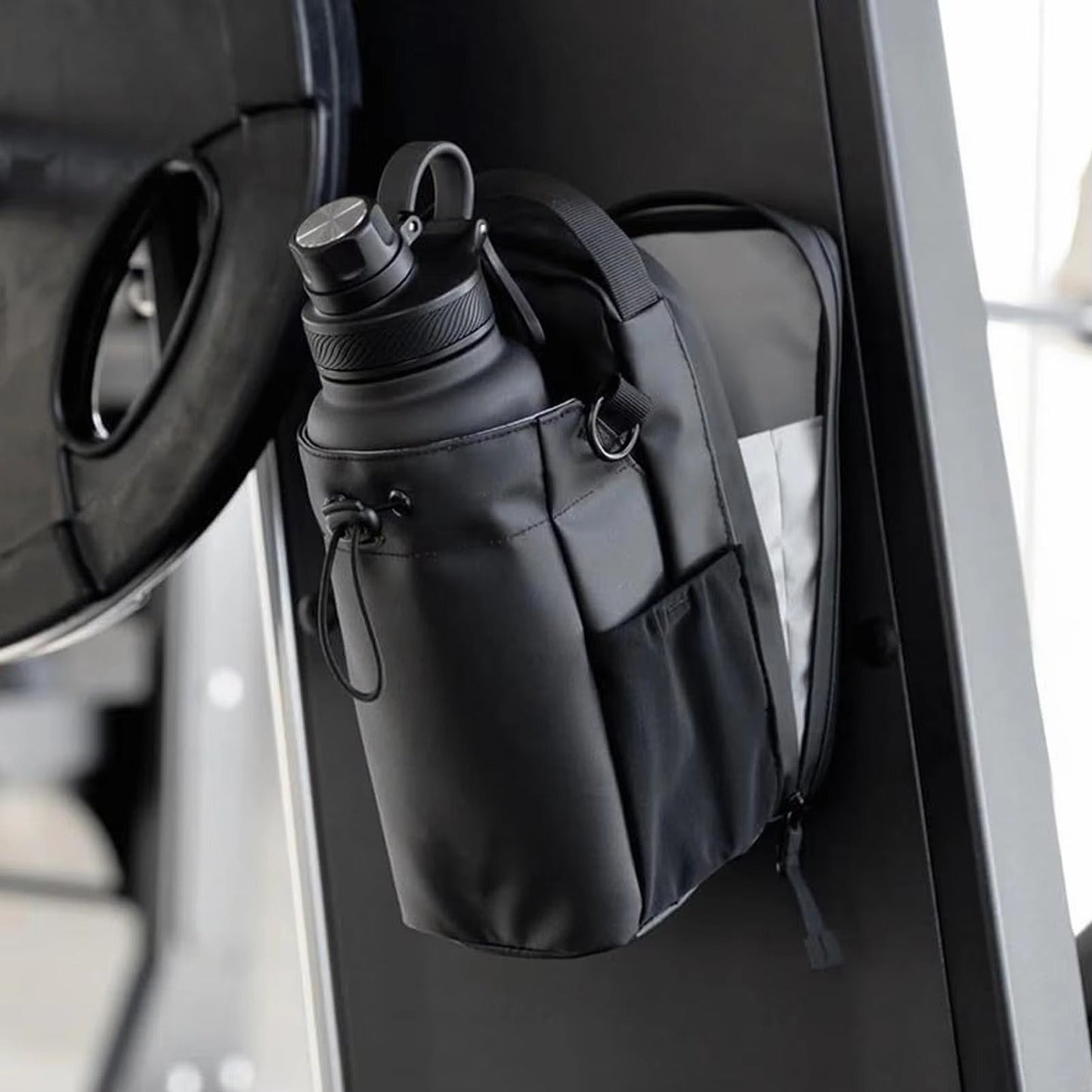 Unisex Magnetic Sports Bag with Bottle Holder & Lockable Zippers